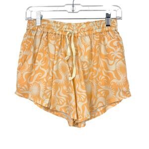 Billabong Orange Print Drawstring Shorts NWT Beachy Lightweight Women’s M